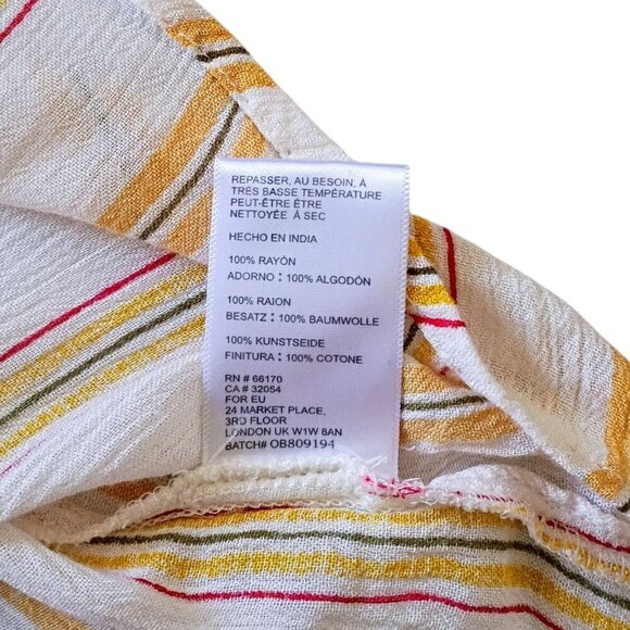 Urban Outfitters Boho Tunic Top M 3/4 Sleeve Striped Blouse Flowy Casual - Picture 10 of 11